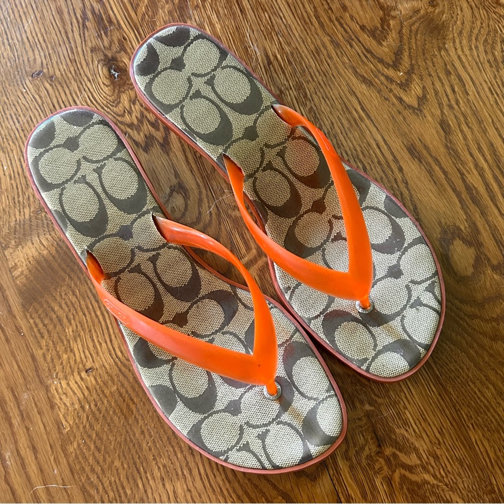 Coach Orange Sandals with Vibrant Style